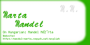 marta mandel business card